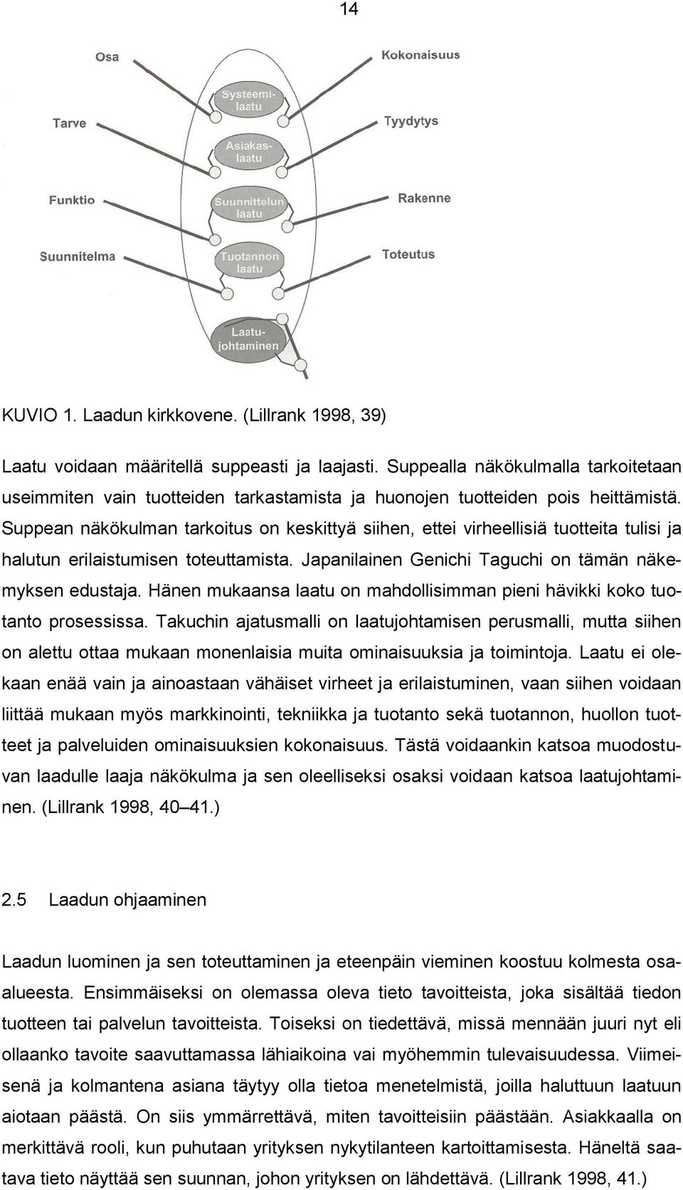 Suppean näkökulman tarkoitus on keskittyä siihen, ettei virheellisiä tuotteita tulisi ja halutun erilaistumisen toteuttamista. Japanilainen Genichi Taguchi on tämän näkemyksen edustaja.