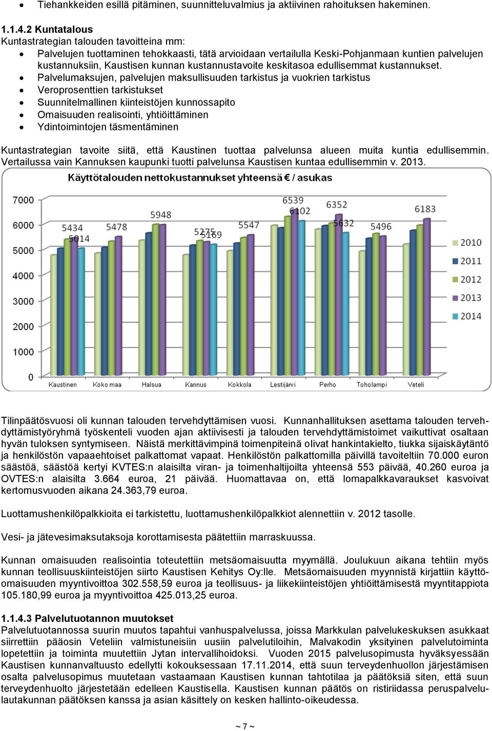 kustannustavoite keskitasoa edullisemmat kustannukset.