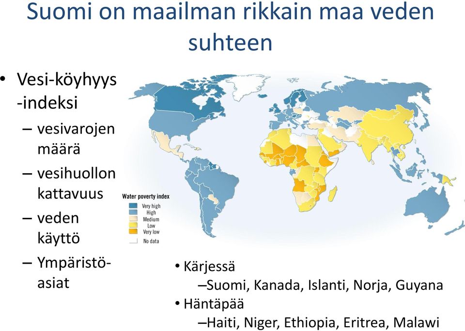 käyttö Ympäristöasiat Kärjessä Suomi, Kanada, Islanti,