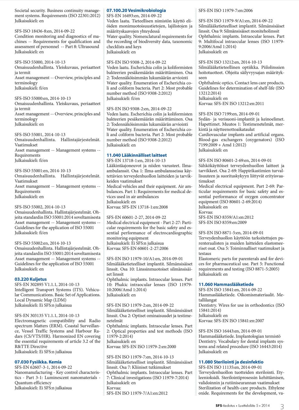 SFS-ISO 55000, 2014-10-13 Omaisuudenhallinta. Yleiskuvaus, periaatteet ja termit Asset management -- Overview, principles and terminology SFS-ISO 55000:en, 2014-10-13 Omaisuudenhallinta.