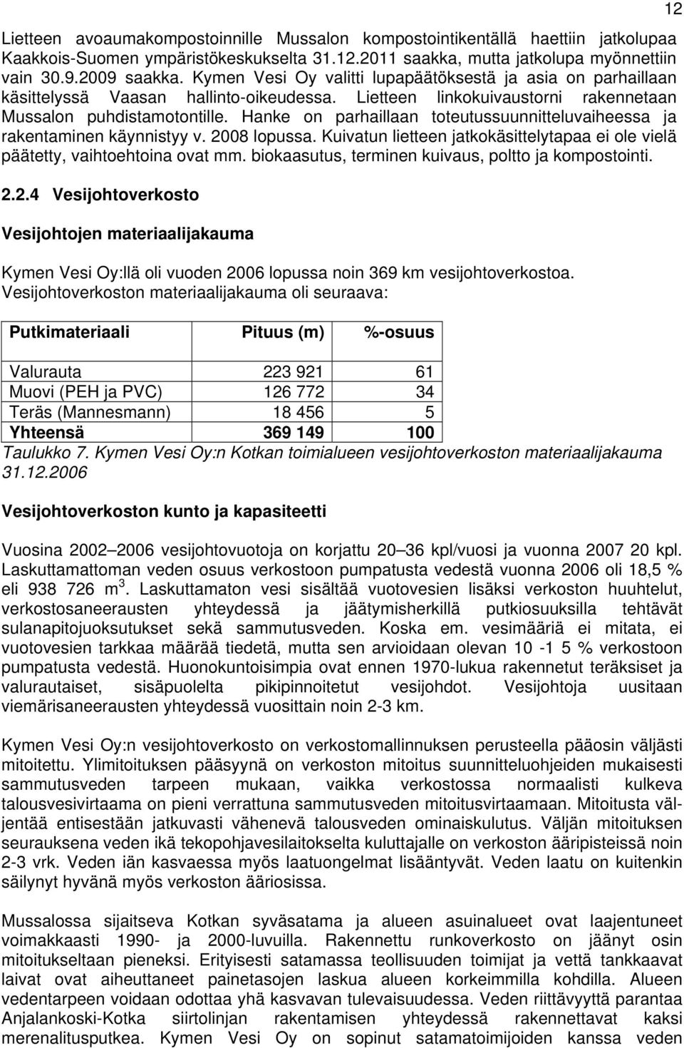 Hanke on parhaillaan toteutussuunnitteluvaiheessa ja rakentaminen käynnistyy v. 2008 lopussa. Kuivatun lietteen jatkokäsittelytapaa ei ole vielä päätetty, vaihtoehtoina ovat mm.