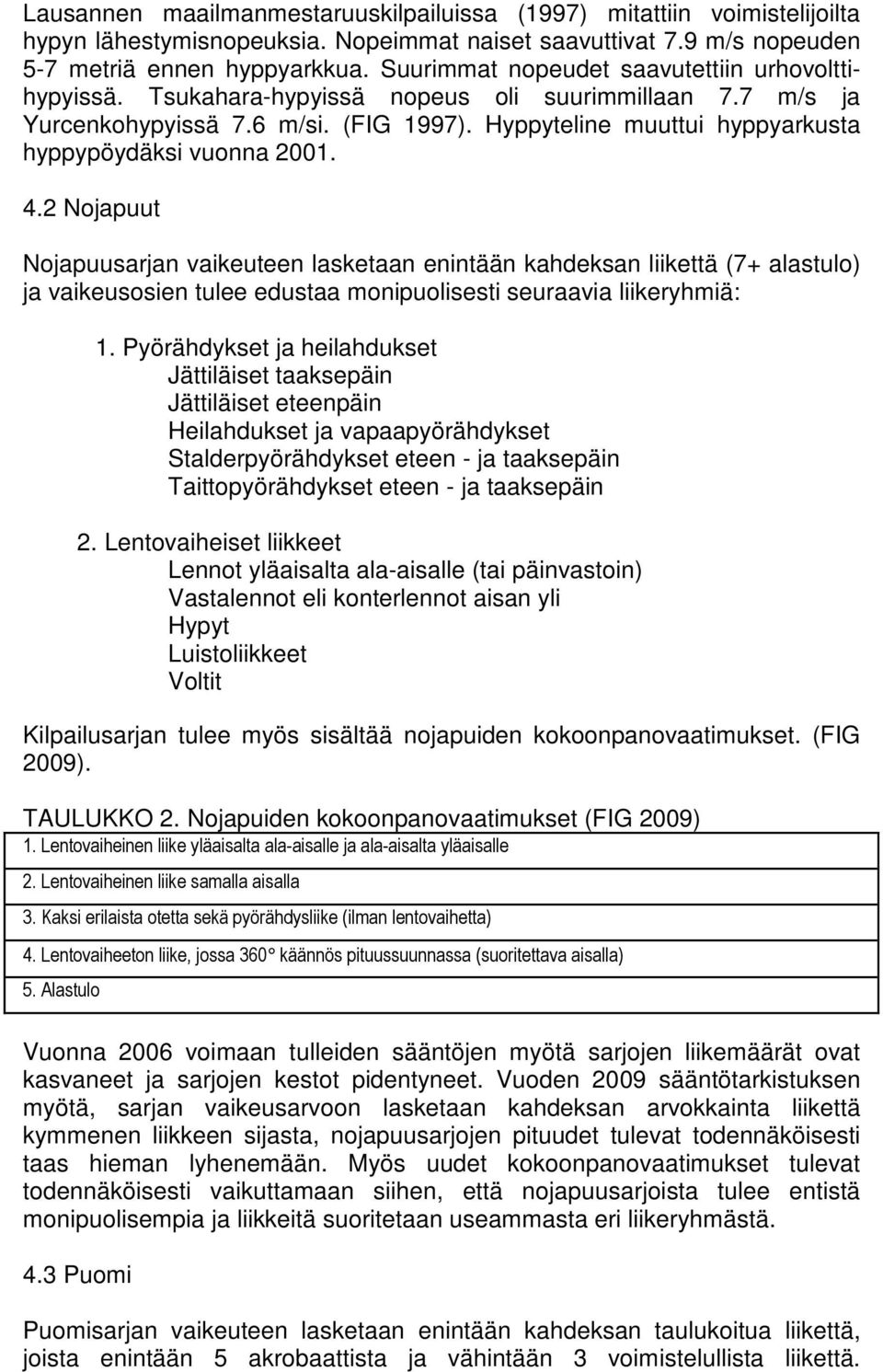 Hyppyteline muuttui hyppyarkusta hyppypöydäksi vuonna 2001. 4.