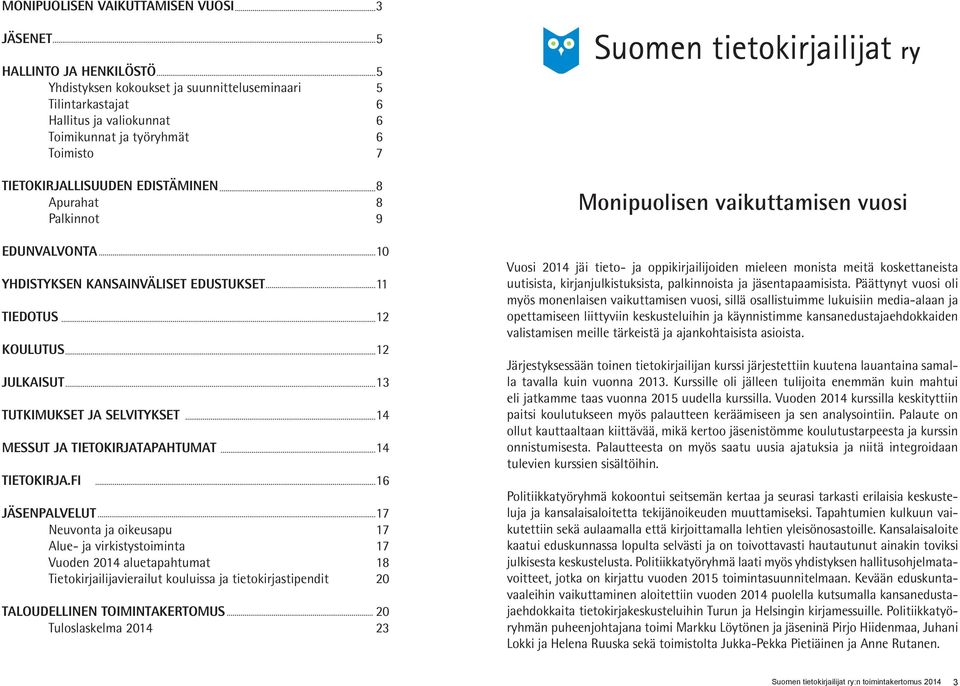 TIETOKIRJATAPAHTUMAT 14 TIETOKIRJA.