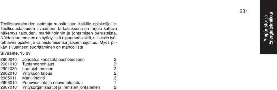 Näiden tunteminen on hyödyllistä riippumatta siitä, millaisiin työtehtäviin opiskelija valmistumisensa jälkeen sijoittuu.