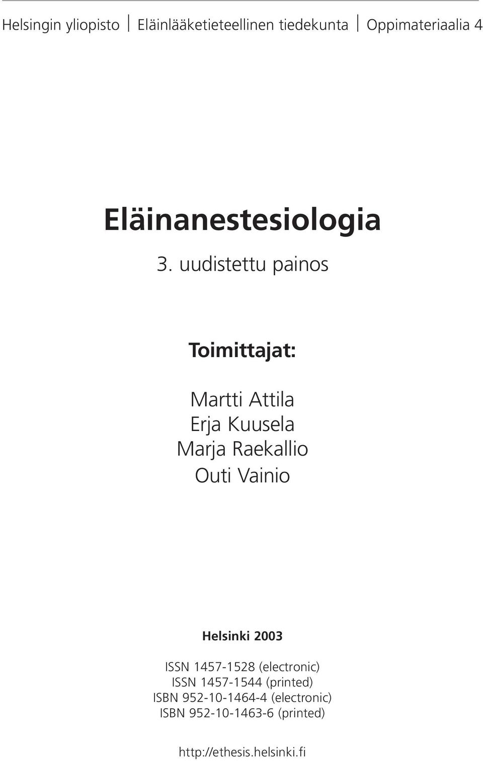 Eläinanestesiologia 3.