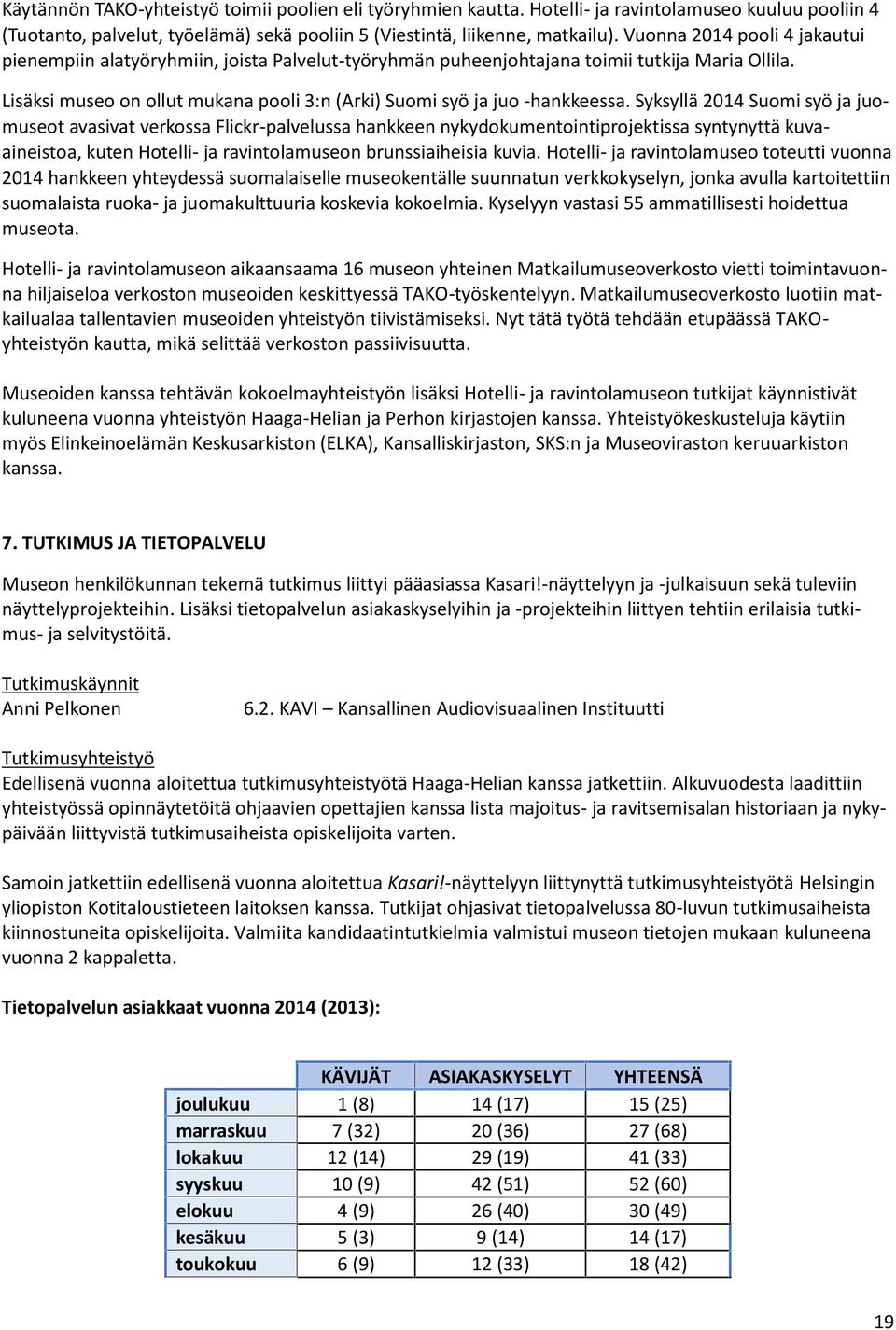 Lisäksi museo on ollut mukana pooli 3:n (Arki) Suomi syö ja juo -hankkeessa.