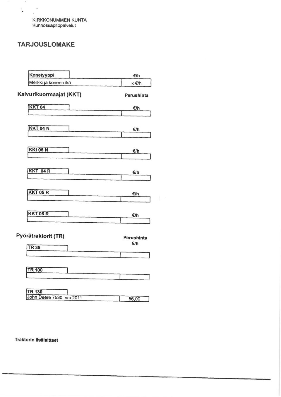 KKt 05 N KKT 04 R KKT 05 R KKT 06 R Pyörätraktorit (TR) TR 35