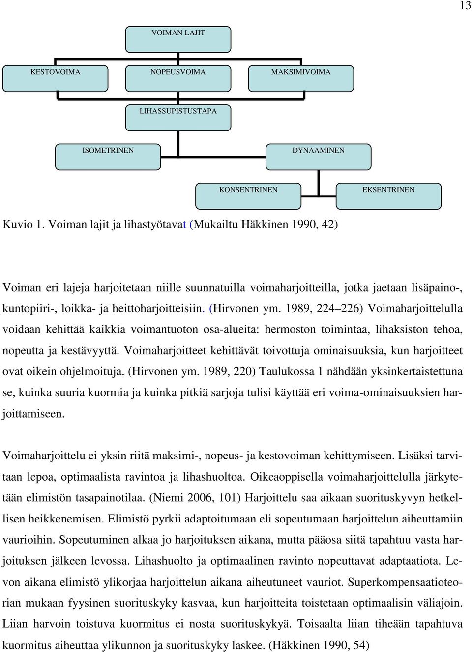 heittoharjoitteisiin. (Hirvonen ym. 1989, 224 226) Voimaharjoittelulla voidaan kehittää kaikkia voimantuoton osa-alueita: hermoston toimintaa, lihaksiston tehoa, nopeutta ja kestävyyttä.