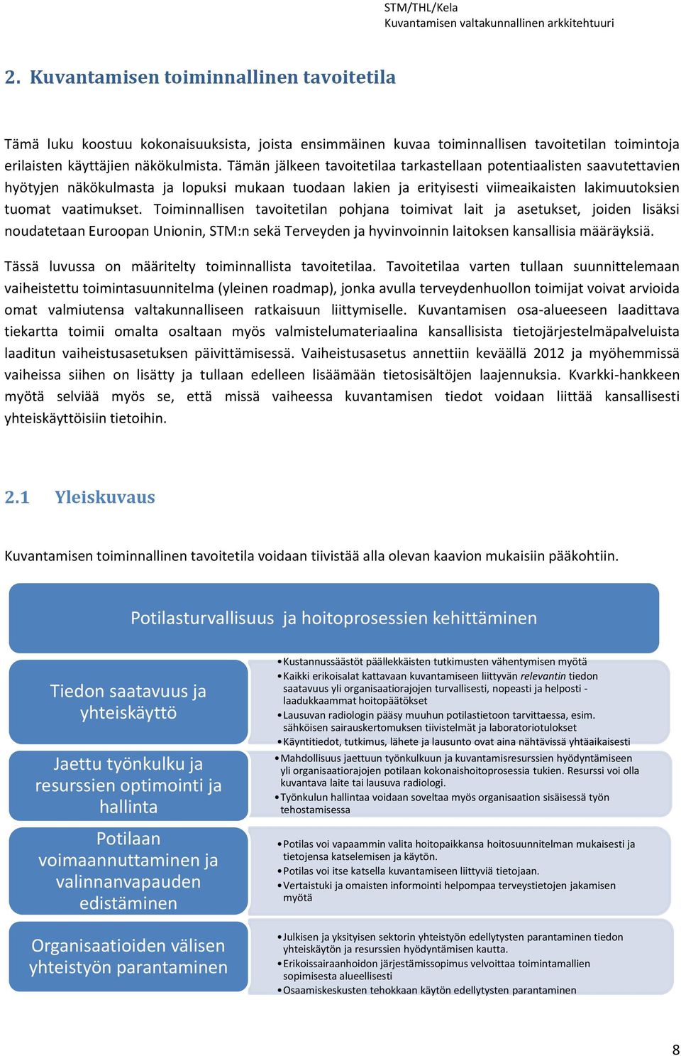 Toiminnallisen tavoitetilan pohjana toimivat lait ja asetukset, joiden lisäksi noudatetaan Euroopan Unionin, STM:n sekä Terveyden ja hyvinvoinnin laitoksen kansallisia määräyksiä.