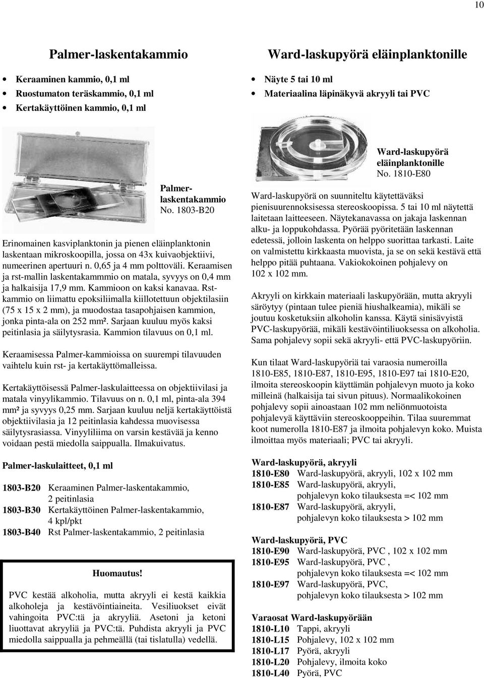 0,65 ja 4 mm polttoväli. Keraamisen ja rst-mallin laskentakammmio on matala, syvyys on 0,4 mm ja halkaisija 17,9 mm. Kammioon on kaksi kanavaa.