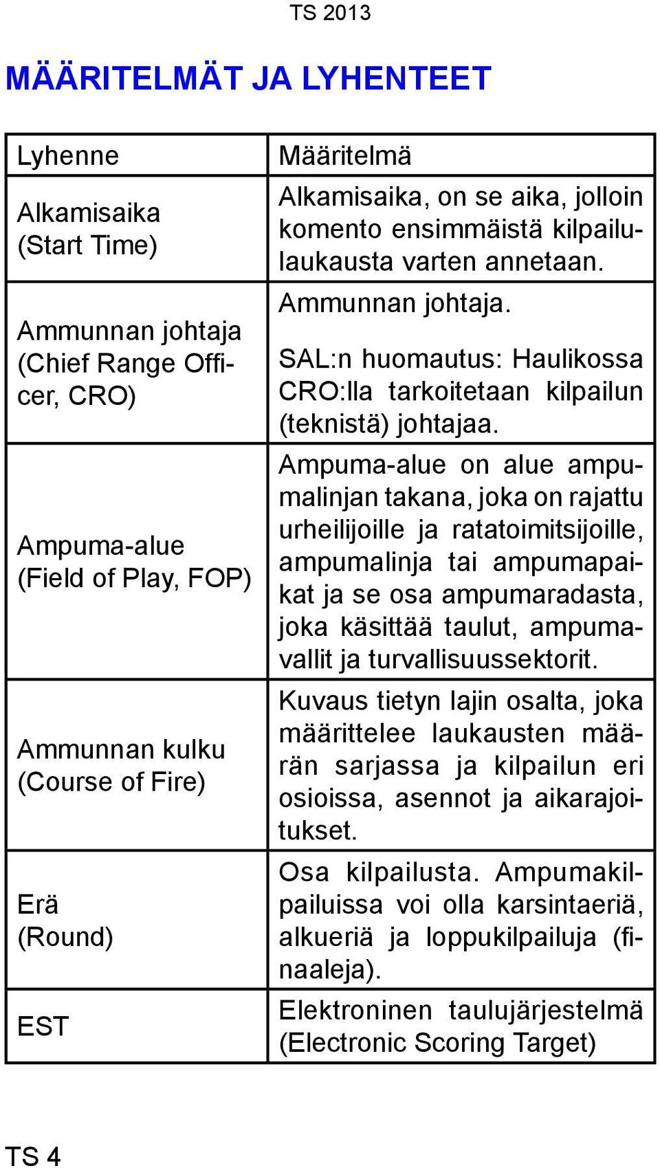 Ampuma-alue on alue ampumalinjan takana, joka on rajattu urheilijoille ja ratatoimitsijoille, ampumalinja tai ampumapaikat ja se osa ampumaradasta, joka käsittää taulut, ampumavallit ja