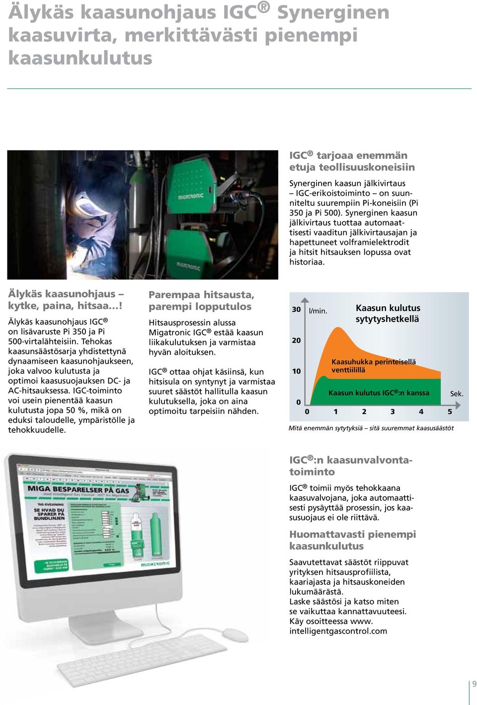 Synerginen kaasun jälkivirtaus tuottaa automaattisesti vaaditun jälkivirtausajan ja hapettuneet volframielektrodit ja hitsit hitsauksen lopussa ovat historiaa.
