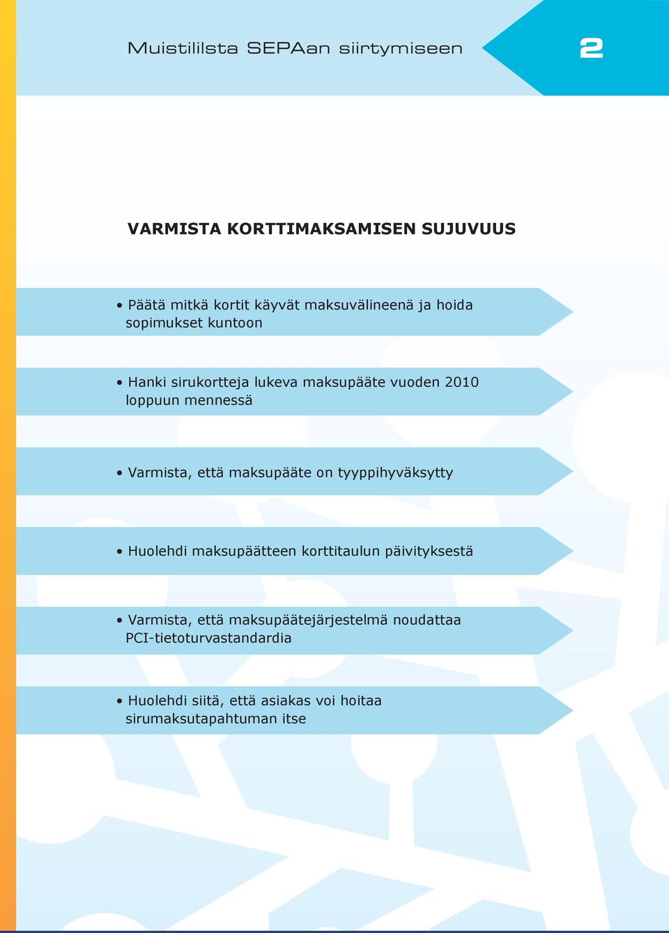 on tyyppihyväksytty Huolehdi maksupäätteen korttitaulun päivityksestä Varmista, että