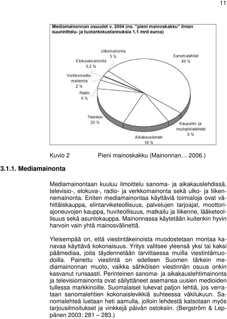 Eniten mediamainontaa käyttäviä toimialoja ovat vähittäiskauppa, elintarviketeollisuus, palvelujen tarjoajat, moottoriajoneuvojen kauppa, huviteollisuus, matkailu ja liikenne, lääketeollisuus sekä