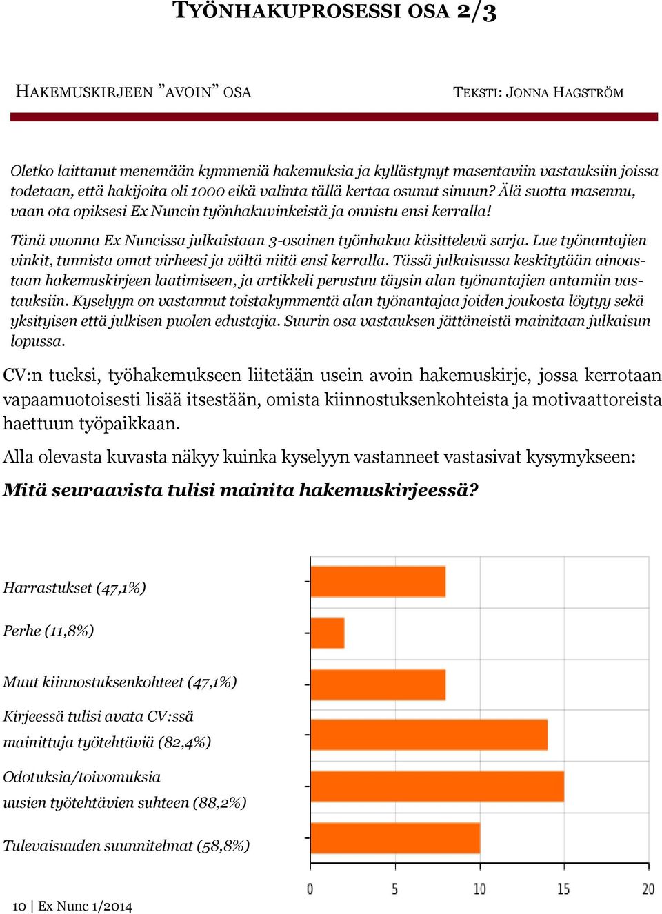 Tänä vuonna Ex Nuncissa julkaistaan 3-osainen työnhakua käsittelevä sarja. Lue työnantajien vinkit, tunnista omat virheesi ja vältä niitä ensi kerralla.