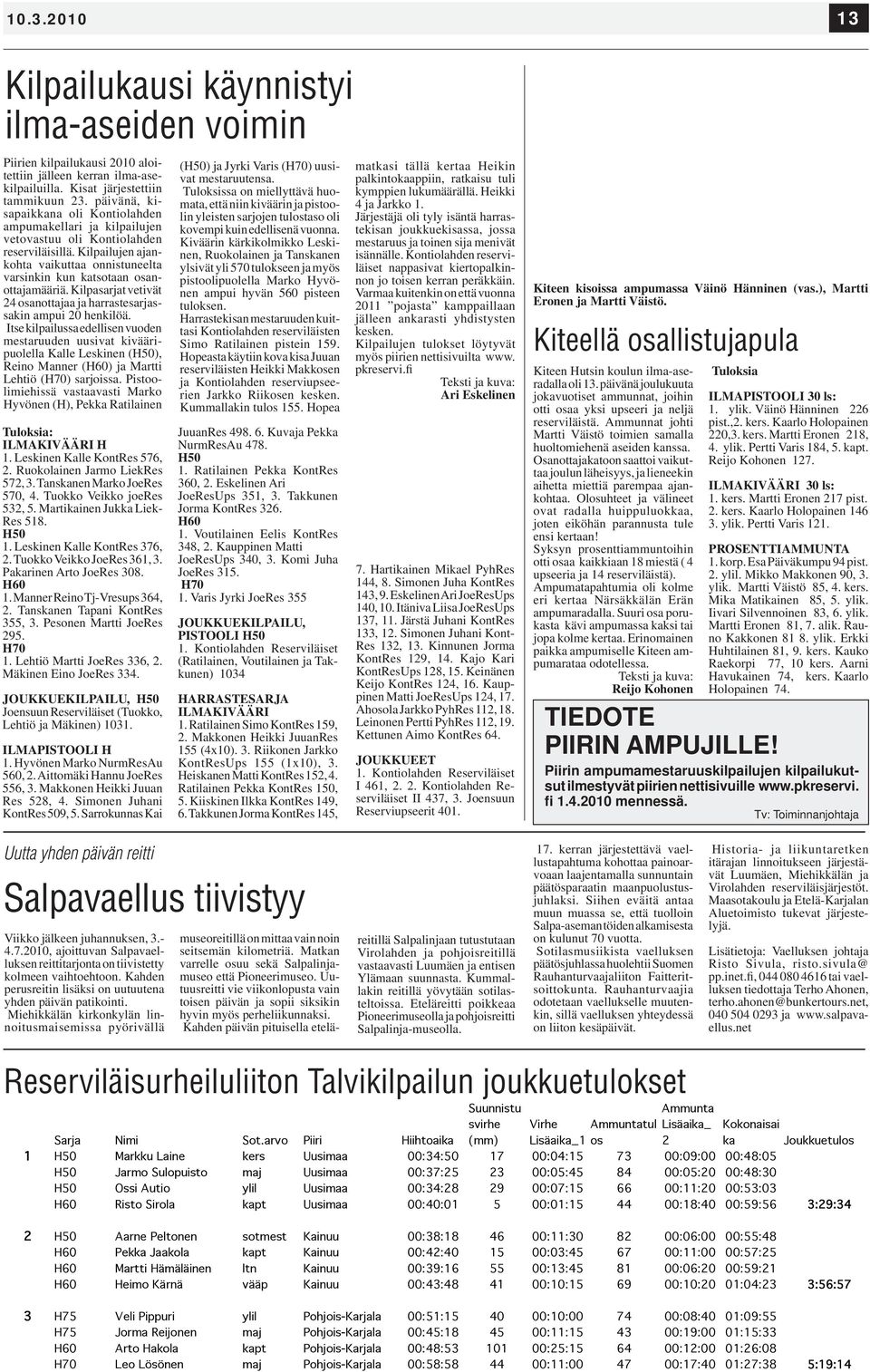 Kilpasarjat vetivät 24 osanottajaa ja harrastesarjassakin ampui 20 henkilöä.