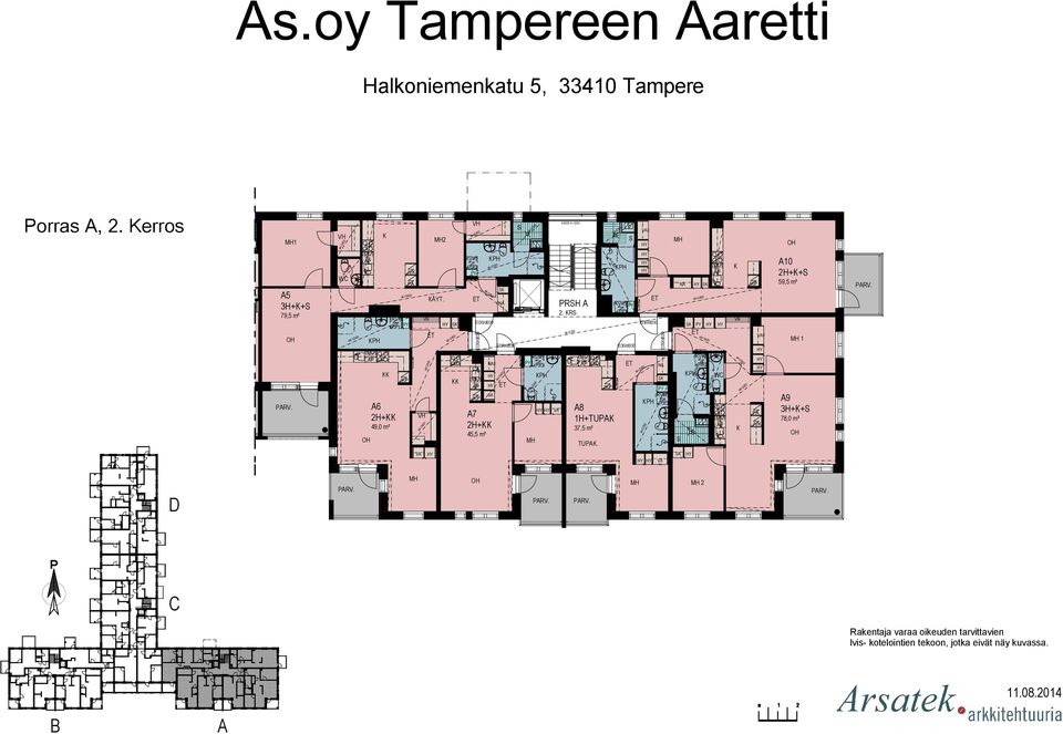 erros 1 5 3H++ 79,5 m² =2300 6 2H+ JV P 2 ÄYT.