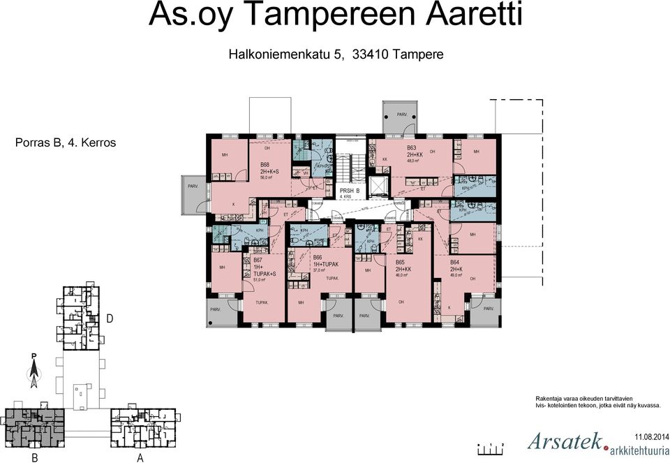 erros 68 2H++ 56,0 m² 67 1H+ TUP+ 51,0 m² 66