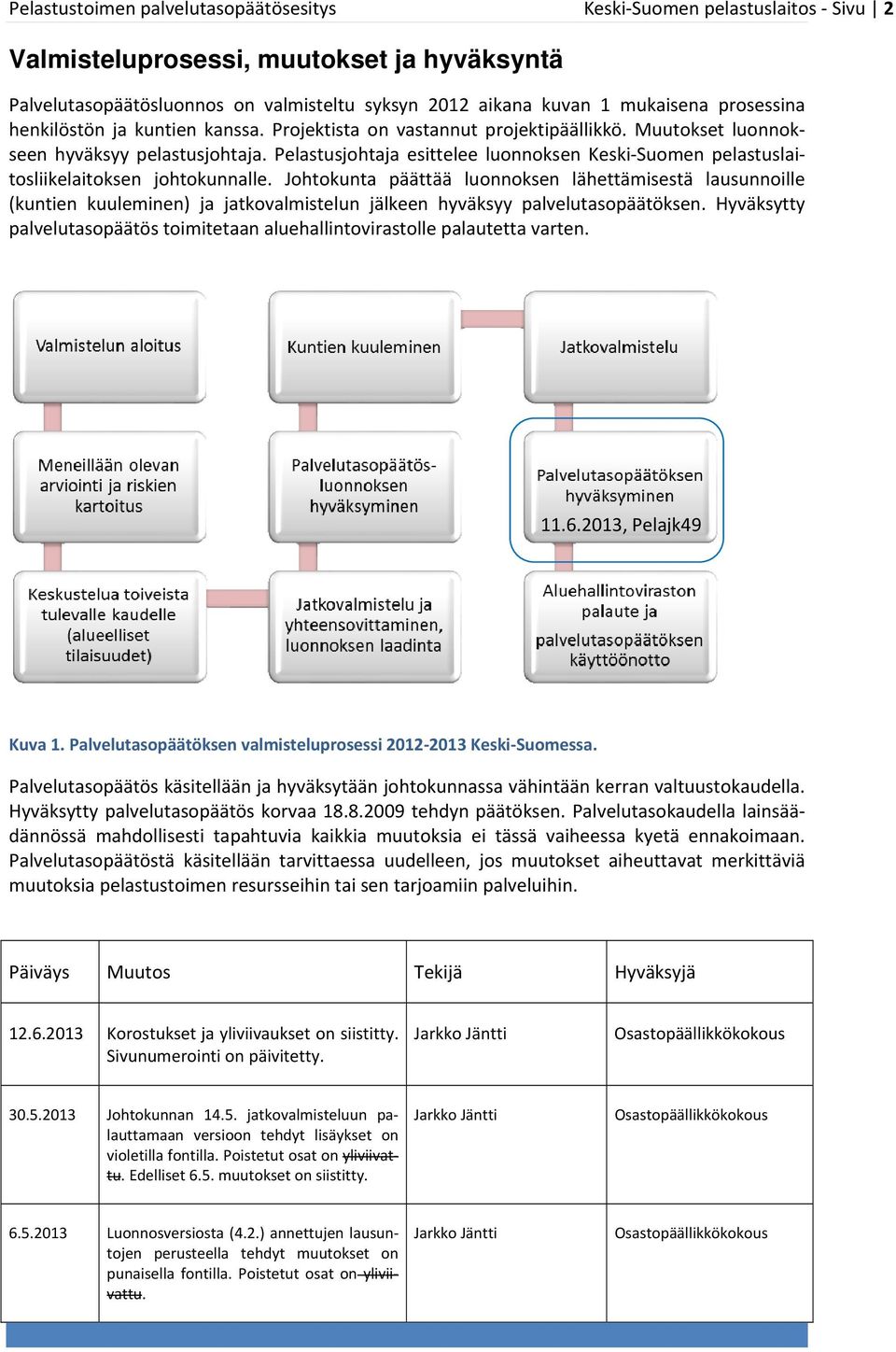 Pelastusjohtaja esittelee luonnoksen Keski Suomen pelastuslaitosliikelaitoksen johtokunnalle.