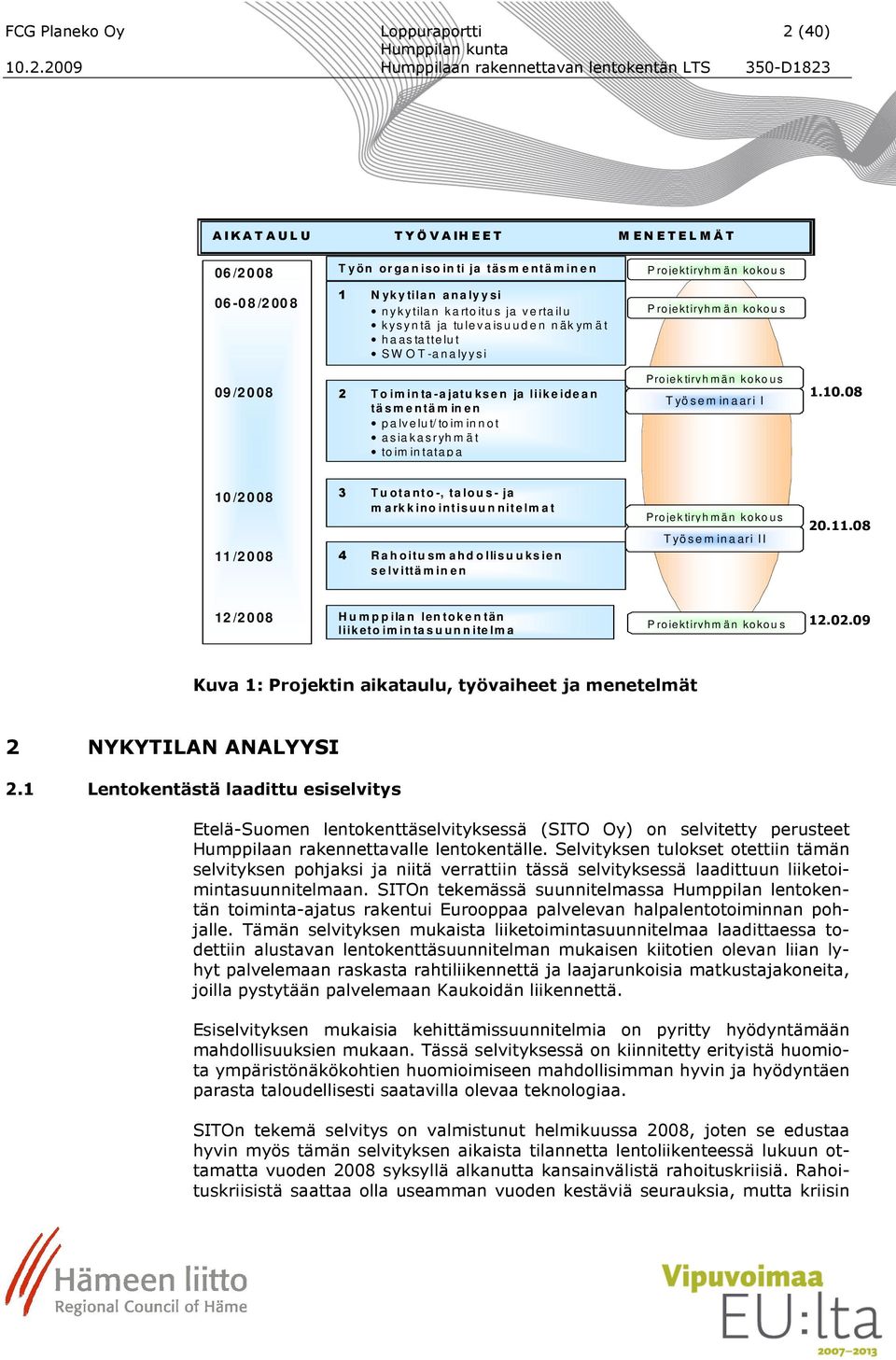 /2 0 08 2 T o im in ta -a jatu ks e n ja liik e ide a n tä s m e ntä m in e n p a lv e lu t/ to im in n o t a s ia k a s ryh m ä t to im in tata p a Pro je k tiryh m ä n ko ko u s T yö s e m in a ari