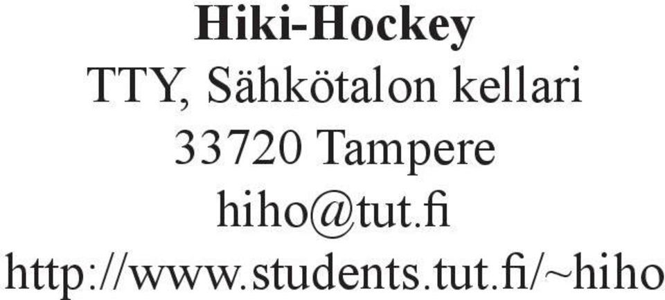 33720 Tampere hiho@tut.