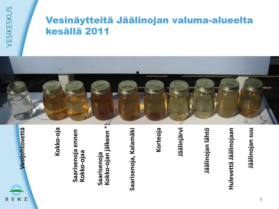 Korteoja Jäälinjärvi Jäälinojan lähtö Hulevettä Jäälinojaan