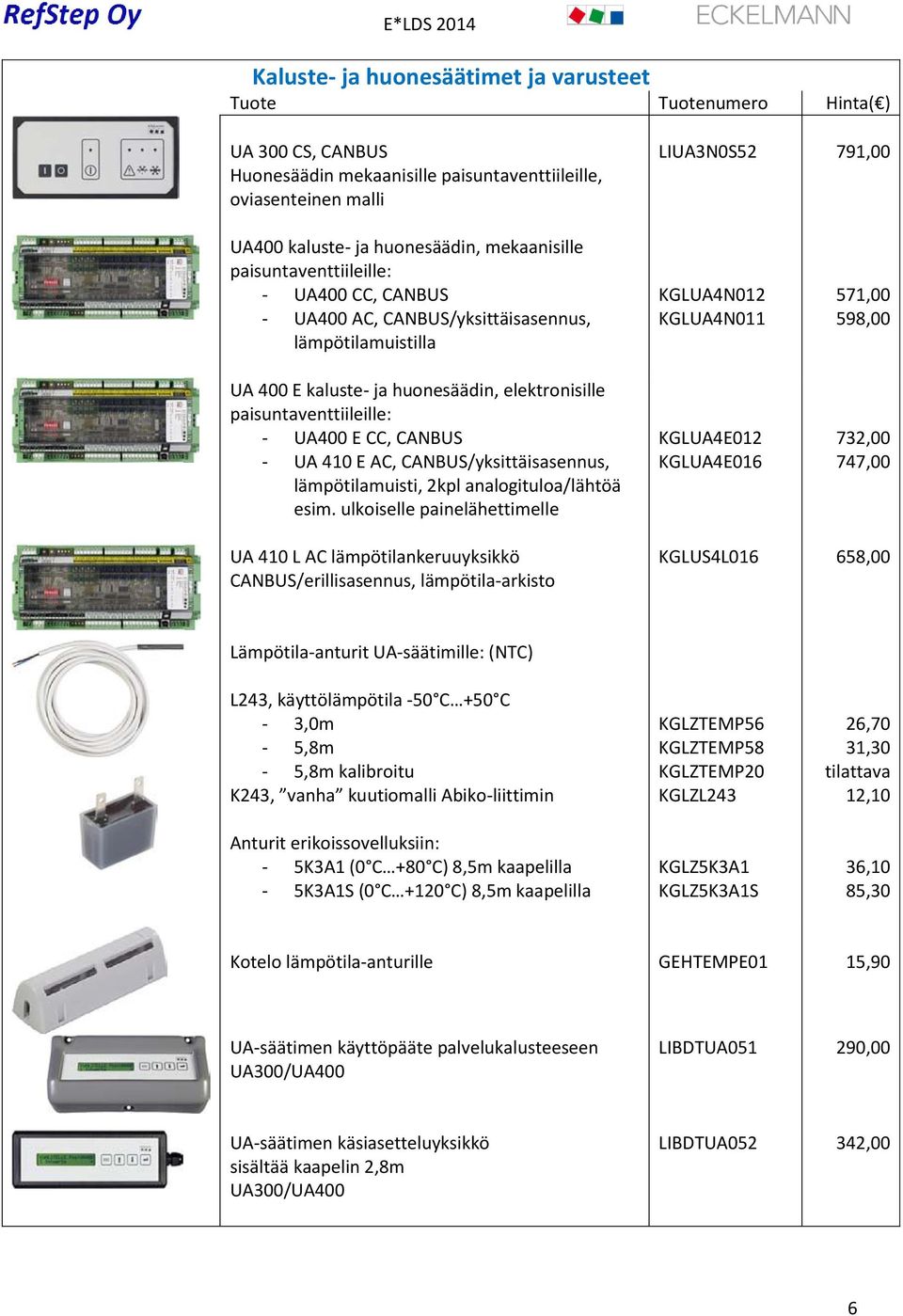 E AC, CANBUS/yksittäisasennus, lämpötilamuisti, 2kpl analogituloa/lähtöä esim.