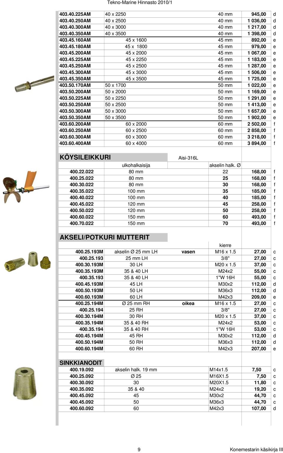 45.350AM 45 x 3500 45 mm 1 725,00 e 403.50.170AM 50 x 1700 50 mm 1 022,00 e 403.50.200AM 50 x 2000 50 mm 1 169,00 e 403.50.225AM 50 x 2250 50 mm 1 291,00 e 403.50.250AM 50 x 2500 50 mm 1 413,00 e 403.