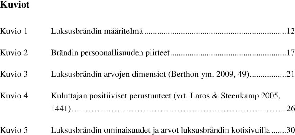 .. 17 Kuvio 3 Luksusbrändin arvojen dimensiot (Berthon ym. 2009, 49).