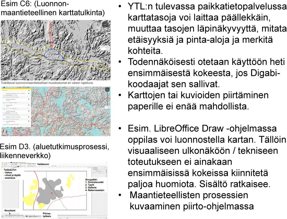 pinta-aloja ja merkitä kohteita. Todennäköisesti otetaan käyttöön heti ensimmäisestä kokeesta, jos Digabikoodaajat sen sallivat.