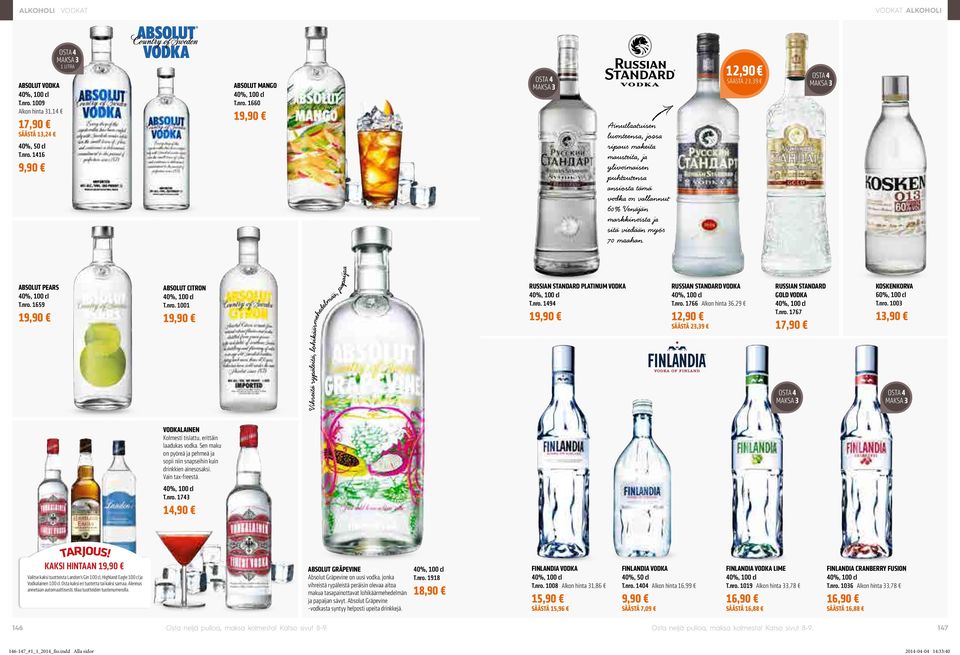 1416 9,90 1 LITRA ABSOLUT MANGO T.nro.