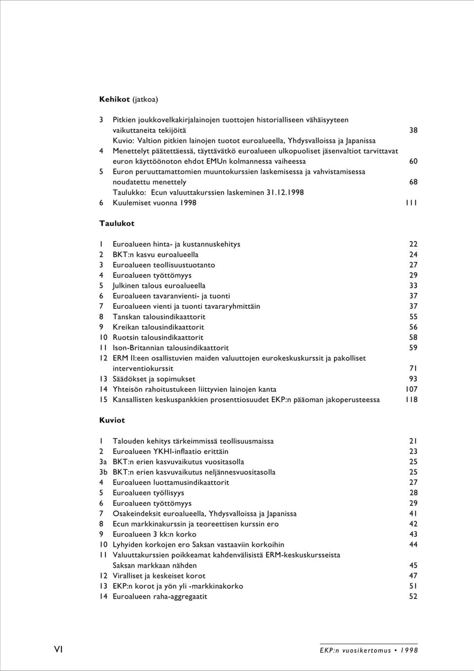 vahvistamisessa noudatettu menettely 68 Taulukko: Ecun valuuttakurssien laskeminen 31.12.