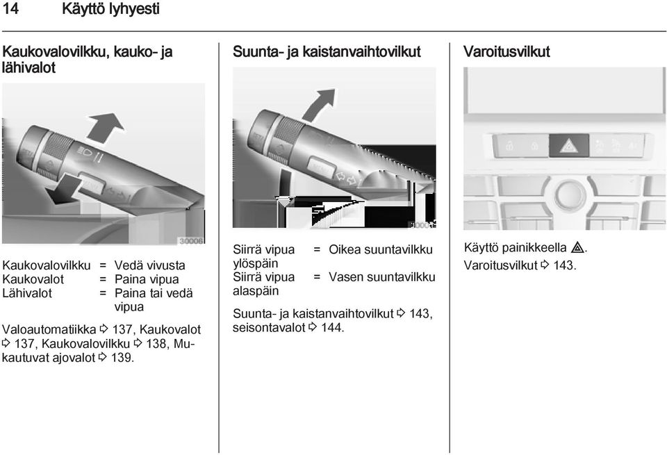 Kaukovalovilkku 3 138, Mukautuvat ajovalot 3 139.