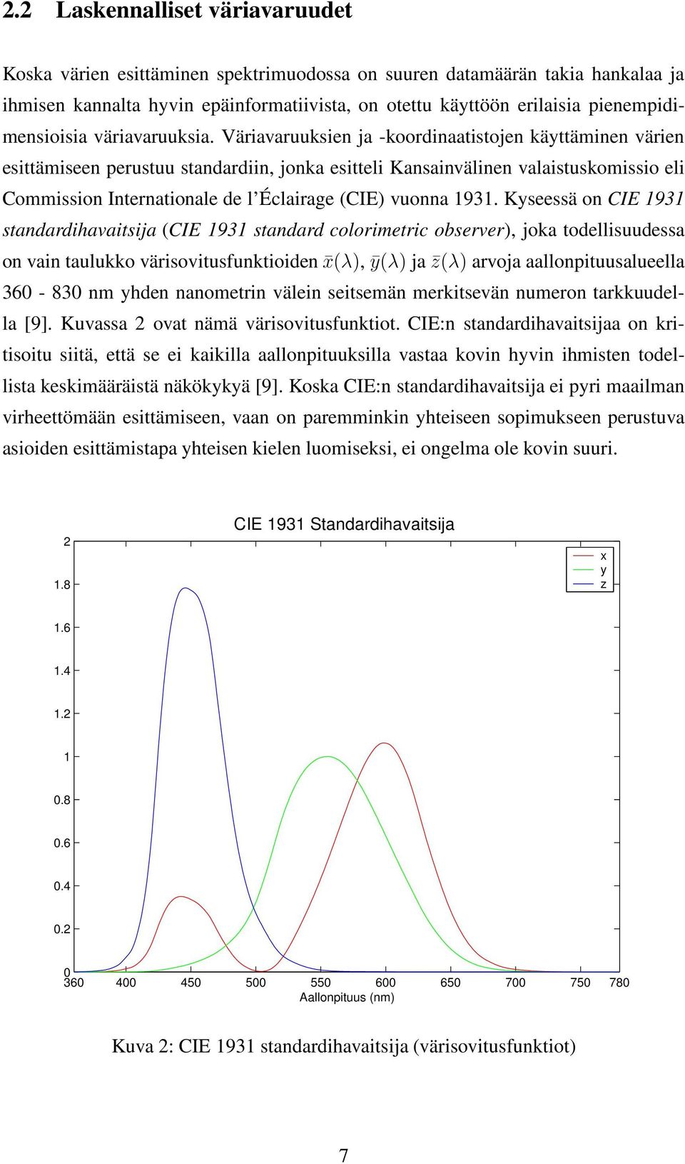 Väriavaruuksien ja -koordinaatistojen käyttäminen värien esittämiseen perustuu standardiin, jonka esitteli Kansainvälinen valaistuskomissio eli Commission Internationale de l Éclairage (CIE) vuonna