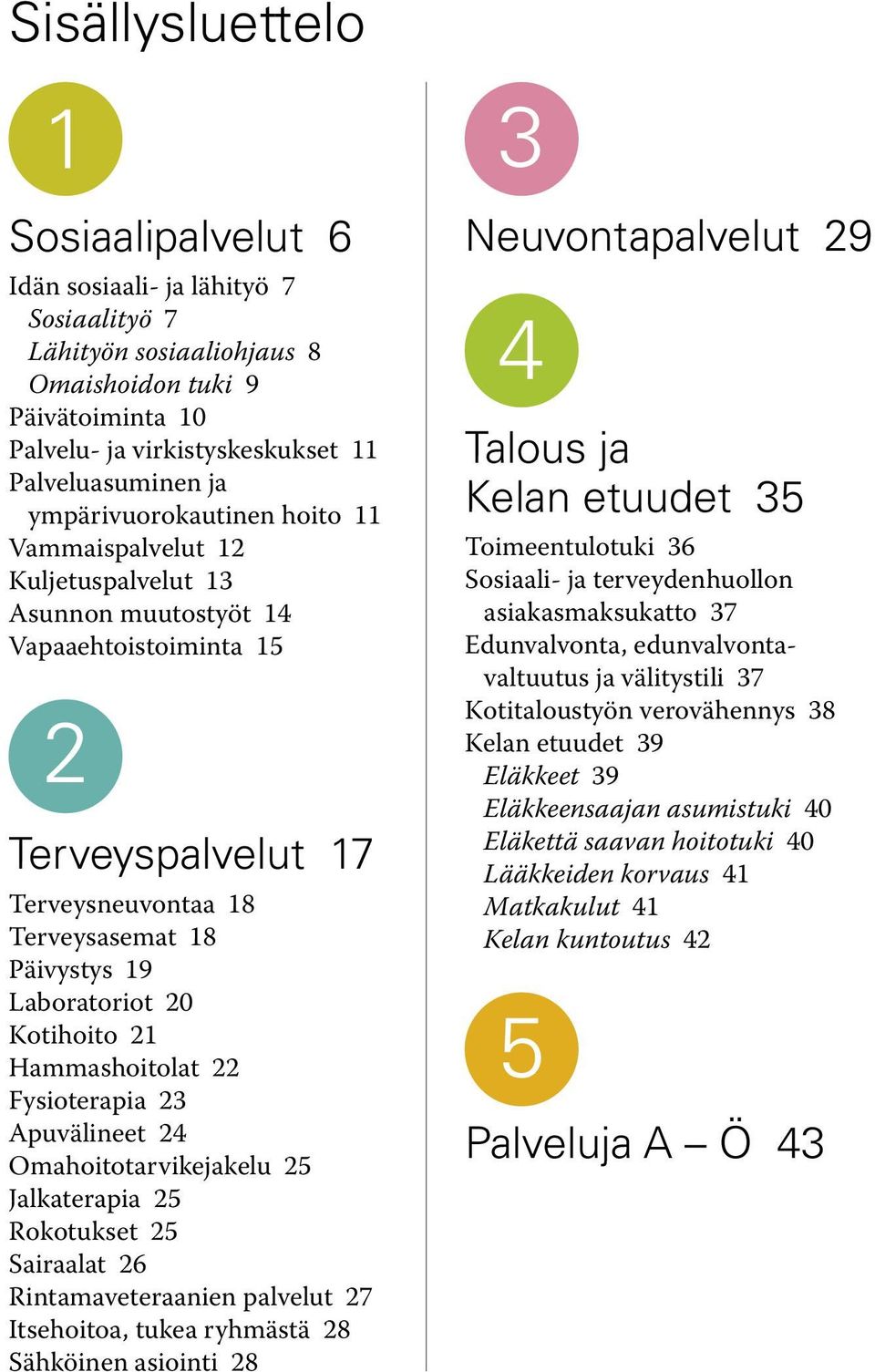 Kotihoito 21 Hammashoitolat 22 Fysioterapia 23 Apuvälineet 24 Omahoitotarvikejakelu 25 Jalkaterapia 25 Rokotukset 25 Sairaalat 26 Rintamaveteraanien palvelut 27 Itsehoitoa, tukea ryhmästä 28