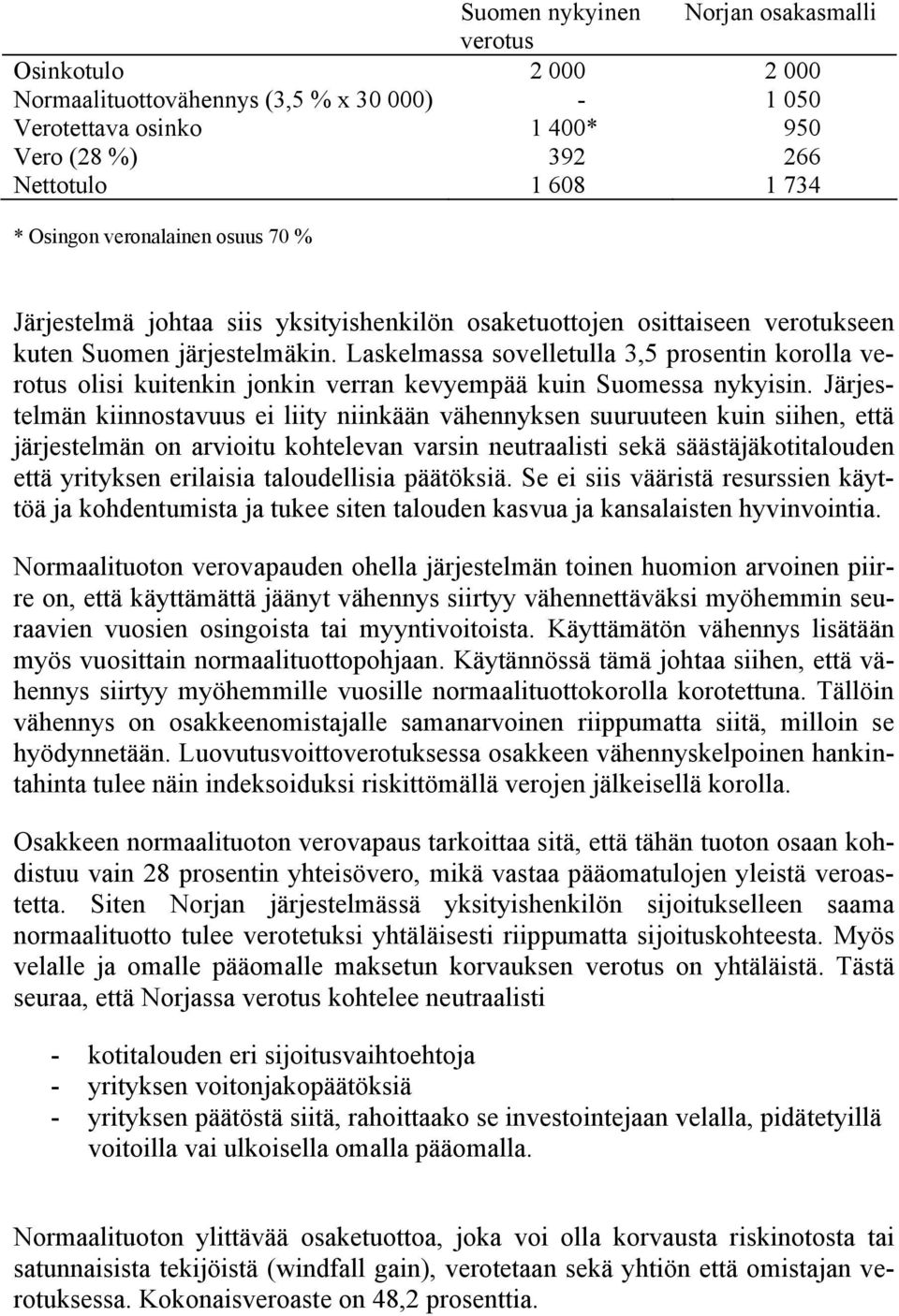 Laskelmassa sovelletulla 3,5 prosentin korolla verotus olisi kuitenkin jonkin verran kevyempää kuin Suomessa nykyisin.