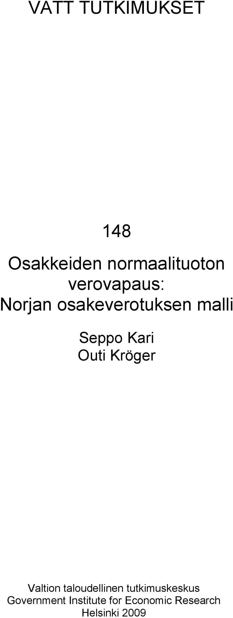 Kari Outi Kröger Valtion taloudellinen