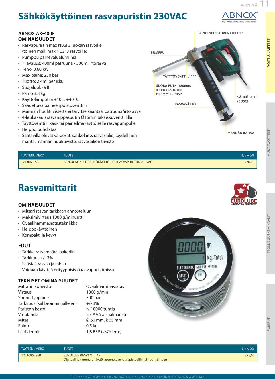 .. +40 C Säädettävä paineenpoistoventtiili Männän huulitiivistettä ei tarvitse kääntää, patruuna/irtorasva 4-leukakaularasvanippasuutin Ø16mm takaiskuventtiilillä Täyttöventtiili käsi- tai