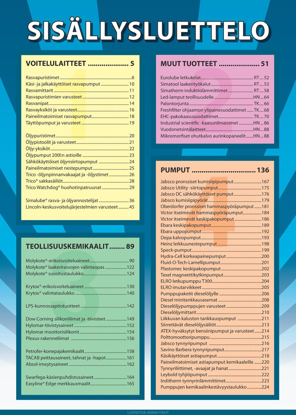 ..23 Sähkökäyttöiset öljynsiirtopumput...24 Paineilmatoimiset nestepumput...25 Trico -öljynpinnanvakaajat ja -öljystimet...26 Trico sakkasäiliöt...28 Trico Watchdog huohotinpatruunat.