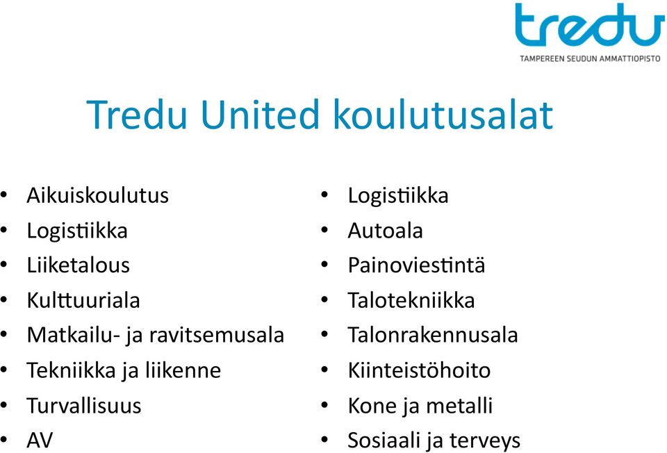 Turvallisuus AV Logis'ikka Autoala Painovies'ntä Talotekniikka