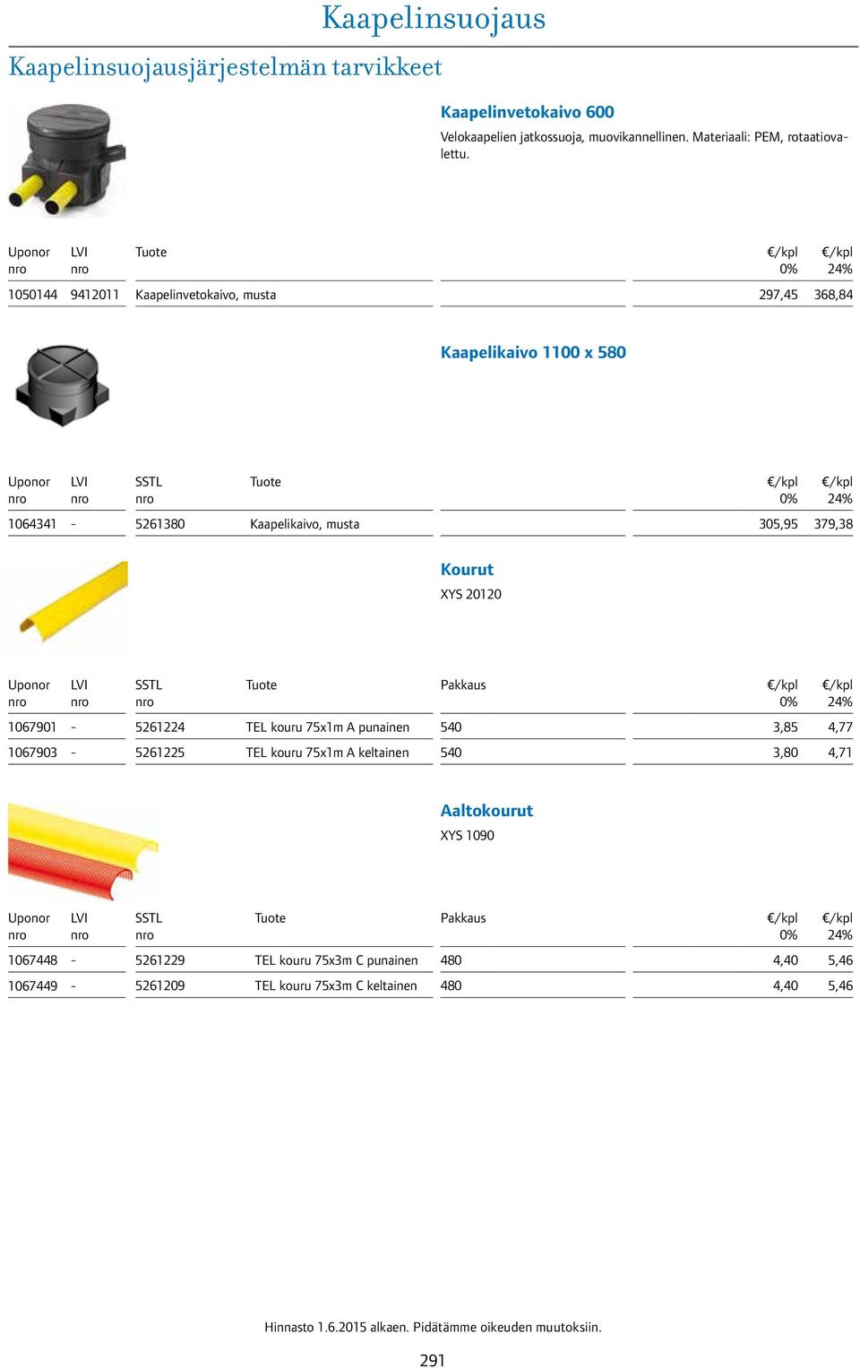 XYS 20120 Pakkaus 1067901-5261224 TEL kouru 75x1m A punainen 540 3,85 4,77 1067903-5261225 TEL kouru 75x1m A keltainen 540 3,80 4,71