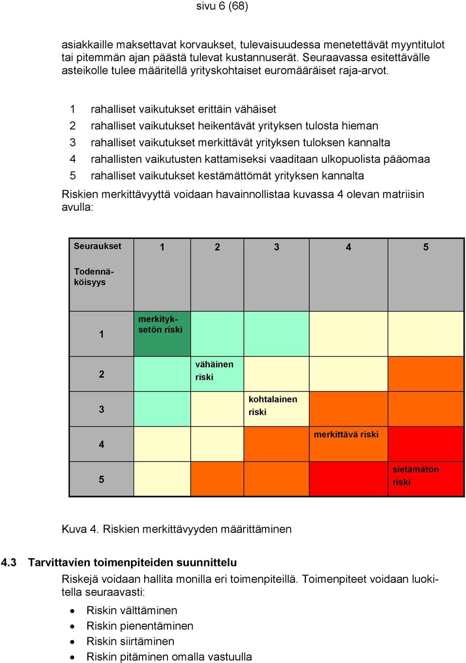 1 rahalliset vaikutukset erittäin vähäiset 2 rahalliset vaikutukset heikentävät yrityksen tulosta hieman 3 rahalliset vaikutukset merkittävät yrityksen tuloksen kannalta 4 rahallisten vaikutusten