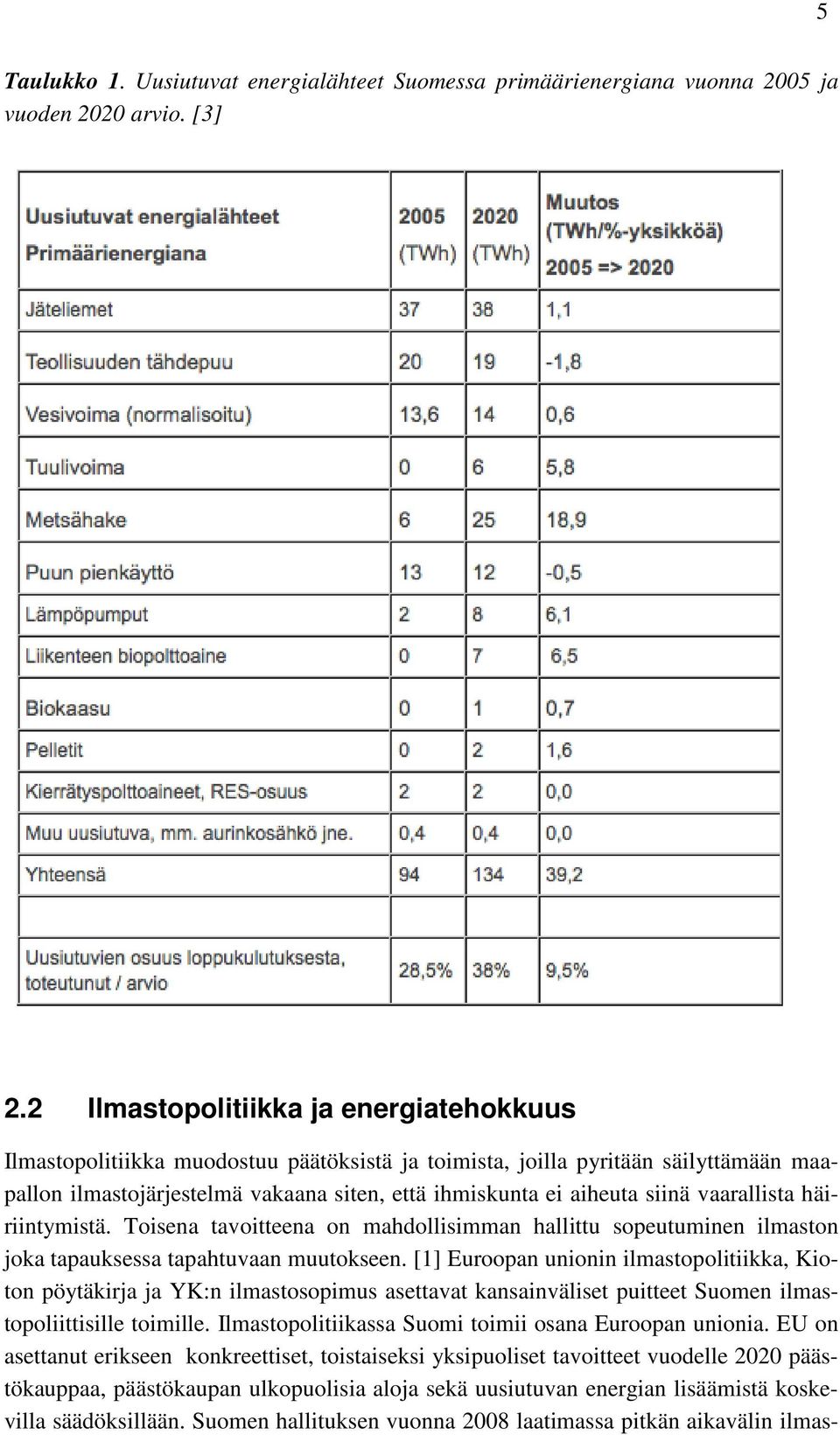 vaarallista häiriintymistä. Toisena tavoitteena on mahdollisimman hallittu sopeutuminen ilmaston joka tapauksessa tapahtuvaan muutokseen.