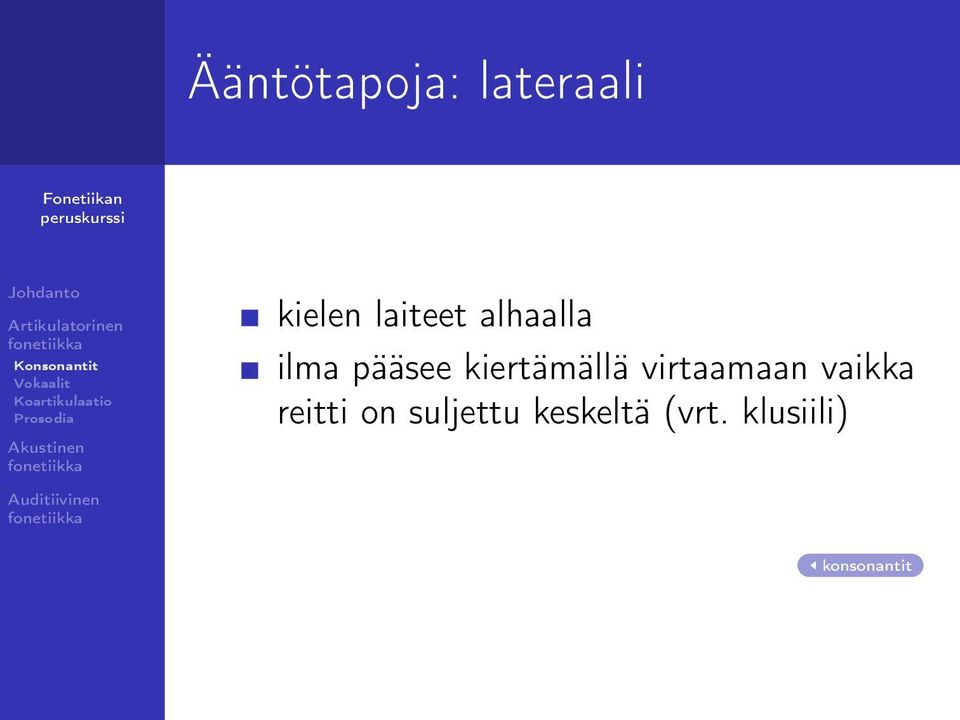 kiertämällä virtaamaan vaikka