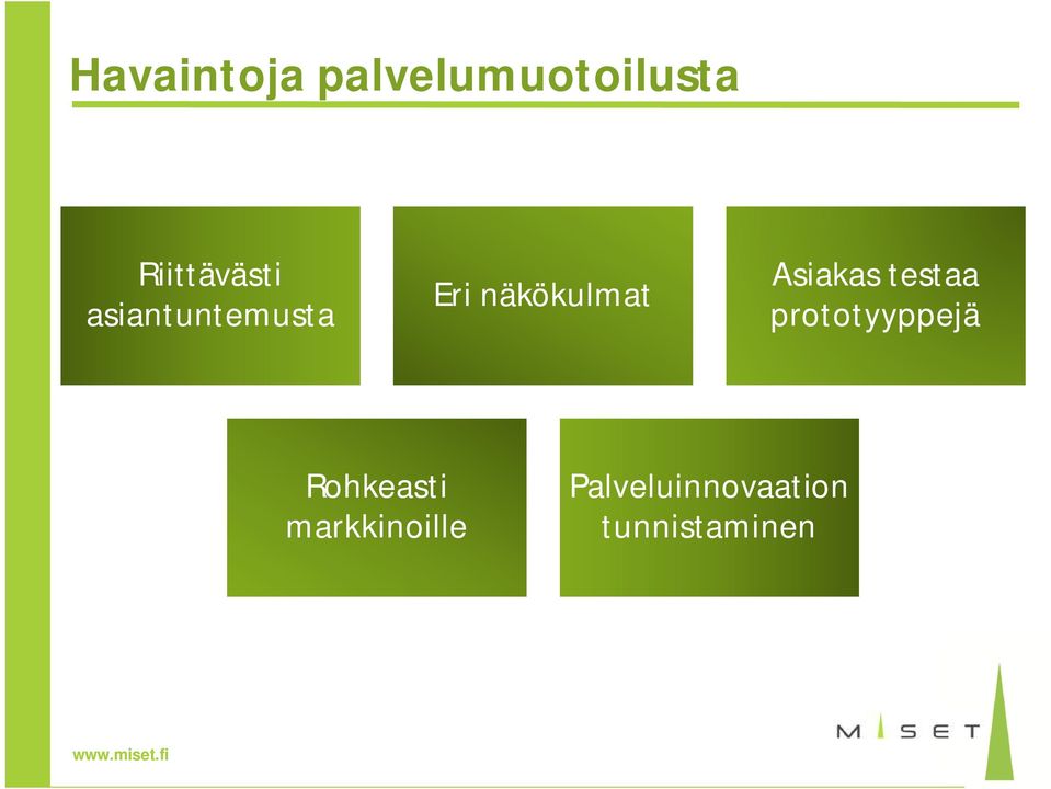 näkökulmat Asiakas testaa prototyyppejä