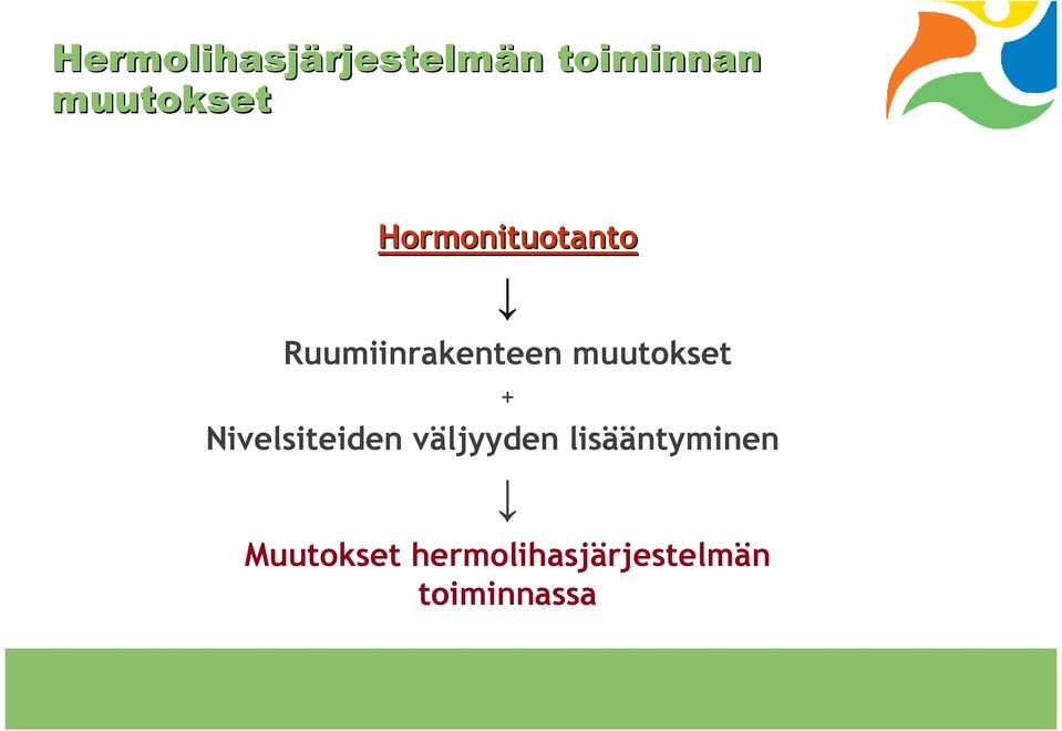 muutokset + Nivelsiteiden väljyyden