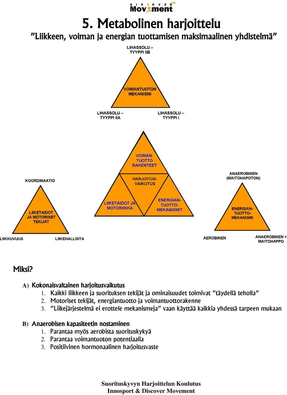 Motoriset tekijät, energiantuotto ja voimantuottorakenne 3.