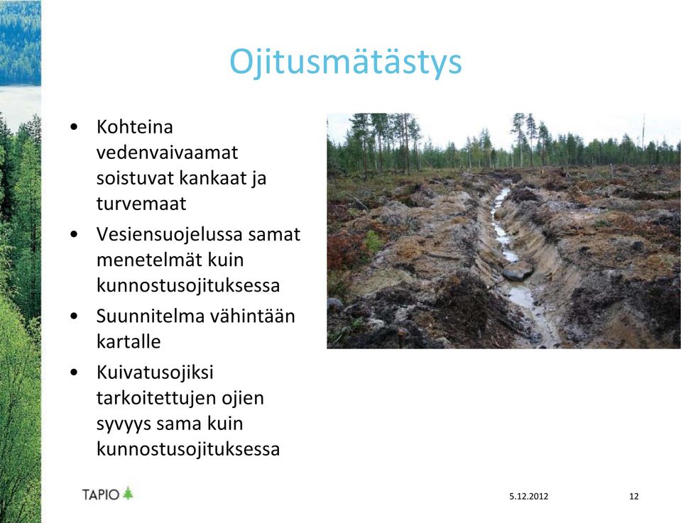 kunnostusojituksessa Suunnitelma vähintään kartalle