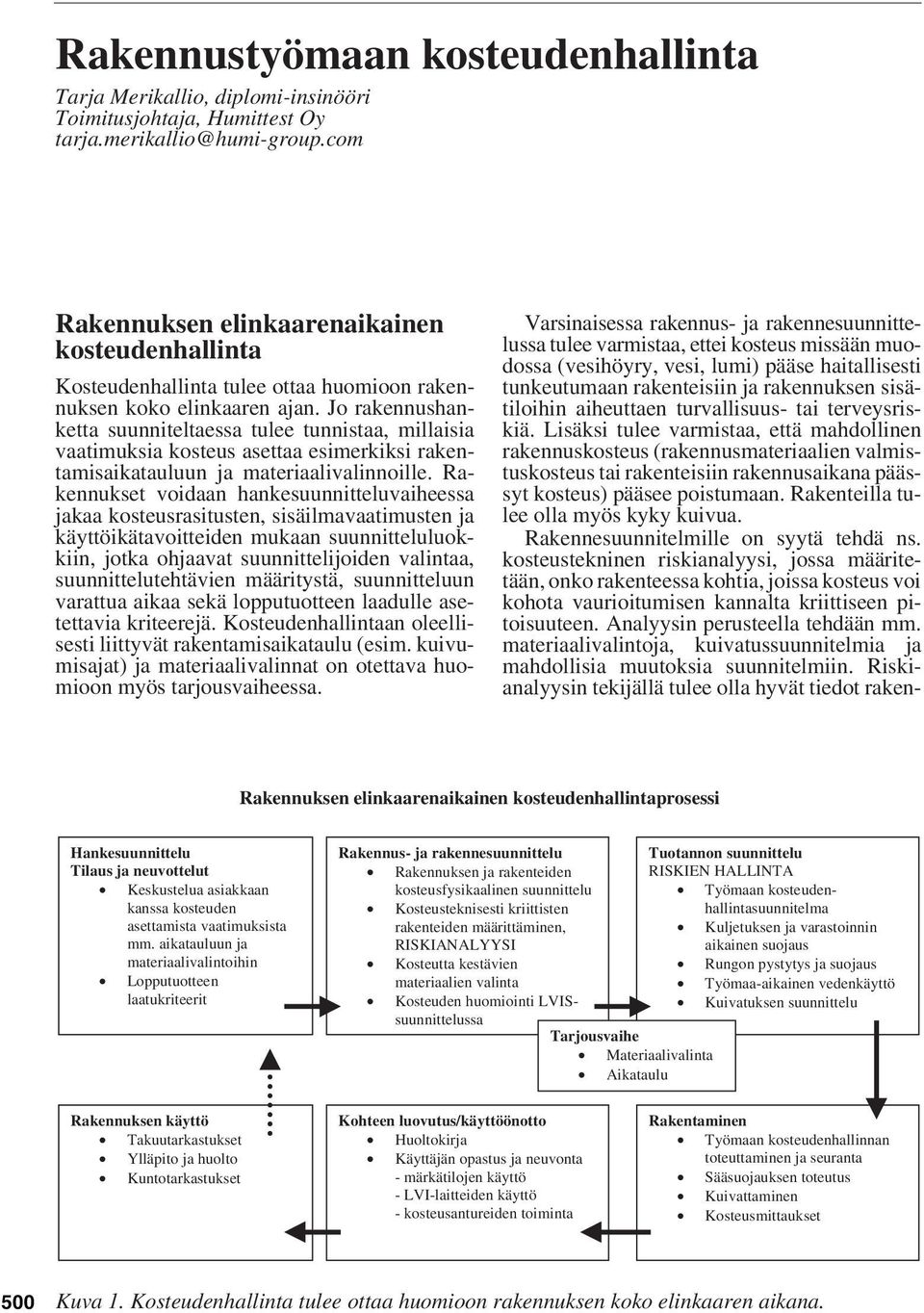 Jo rakennushanketta suunniteltaessa tulee tunnistaa, millaisia vaatimuksia kosteus asettaa esimerkiksi rakentamisaikatauluun ja materiaalivalinnoille.