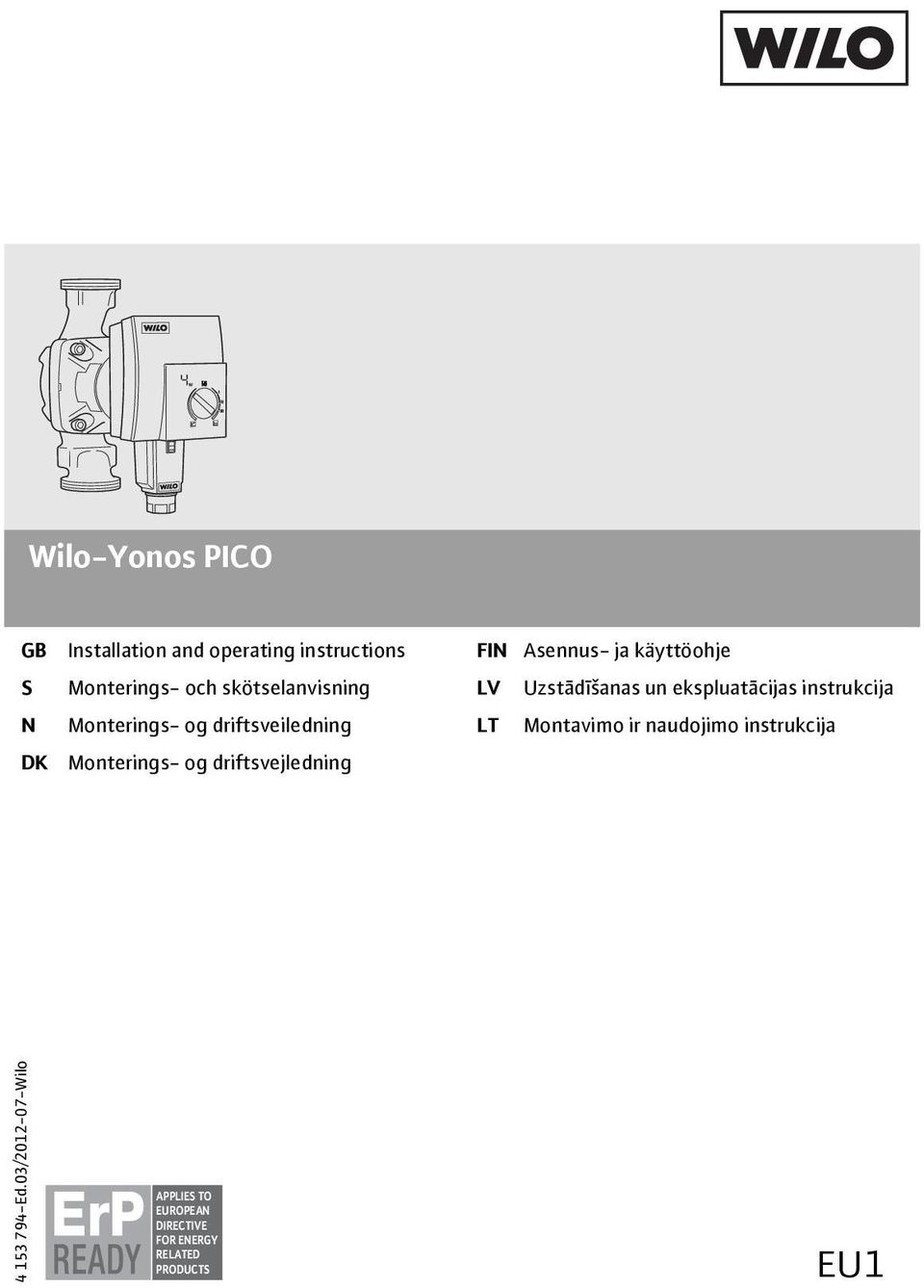 Monterings- og driftsveiledning LT Montavimo ir naudojimo instrukcija DK Monterings- og